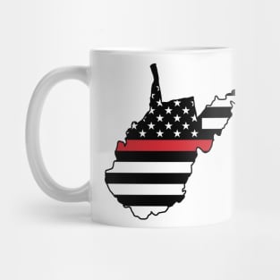 Thin Red Stripe  Flag West Virginia Mug